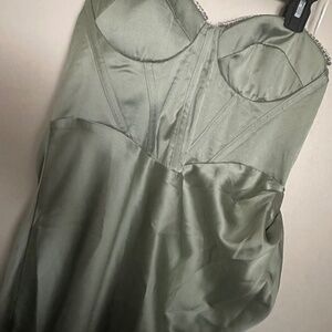 Women’s sarin corset dress in sage